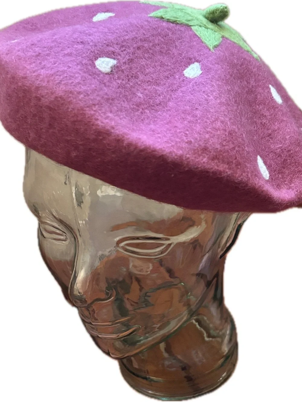 Raspberry Beret - Handmade Felted Wool French Beret Hat Made in Tasmania O/S